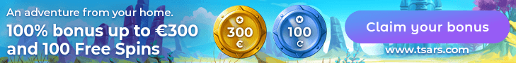 Get a €2000 Welcome Bonus Package + 200 Free Spins at Tsars Casino